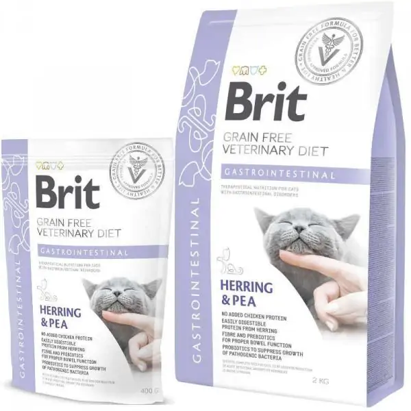 Brit GF Veterinary Diet (Брит Втеринари Диет) Cat Gastrointestinal - Беззерновая диета при остром и хроническом гастроэнтерите с сельдью и горохом для кошек