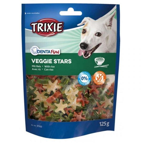 Trixie (Трикси) Denta Fun Veggie Stars - Лакомство для очистки зубов с рисом для собак - Фото№1