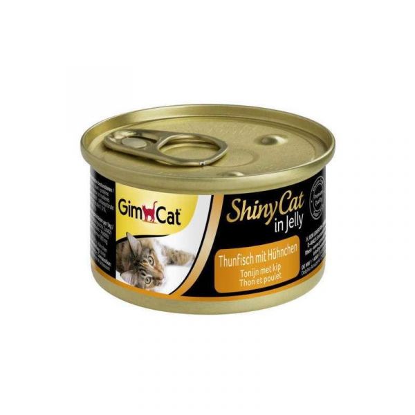 GimCat (ДжимКэт) ShinyCat - Консервированный корм с тунцом и курицей для кошек - Фото№1