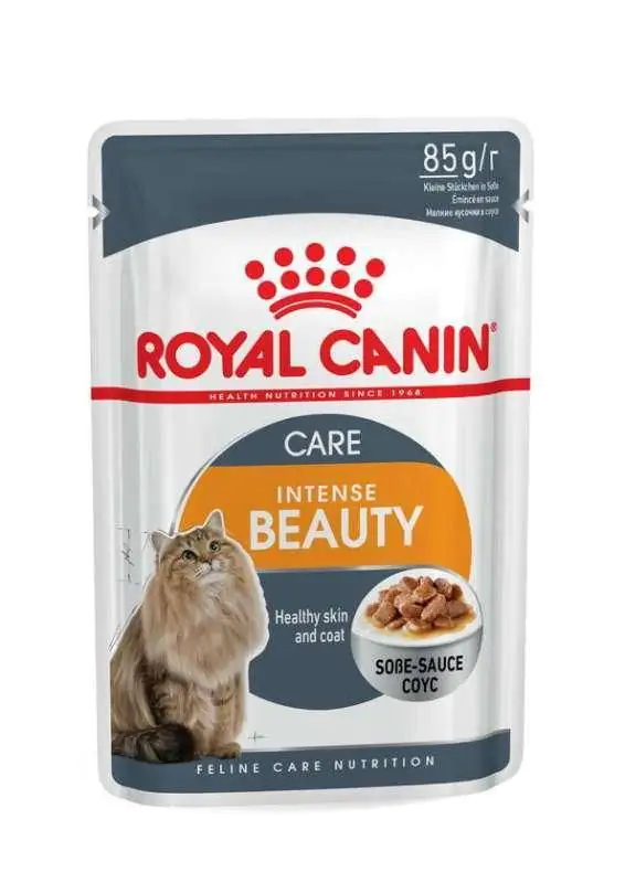 Роял Канін Intense Beauty - Консервований корм для котів для підтримки краси вовни (шматочки в соусі)