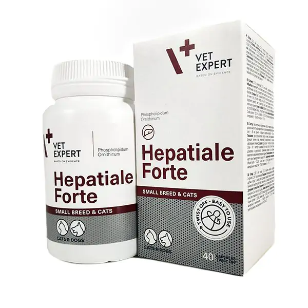 Гепатиале Форте (Hepatiale Forte) для собак мелких пород и кошек – 40 капсул