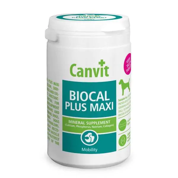 Канвит BIOCAL PLUS MAXI - минеральные таблетки с коллагеном, для поддержки связок и суставов у собак
